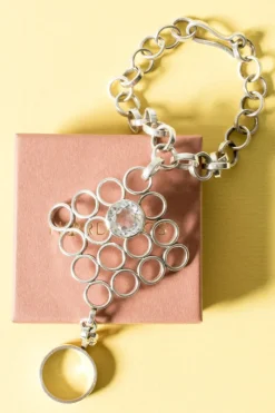 Pamono Combined Silver Ring and Bracelet by Cecilia Johansson, 1968><noscript><img width=
