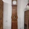Pamono Comtoise Clock in Fir and Hammered Brass from Befos> Clocks