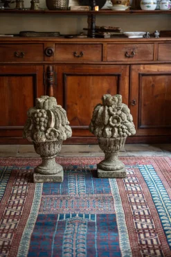 Pamono Concrete Garden Pots Decorated with Fruit, 1970s, Set of 2