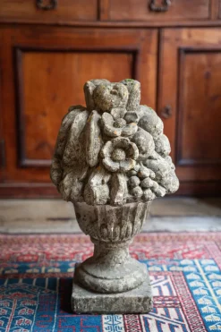 Pamono Concrete Garden Pots Decorated with Fruit, 1970s, Set of 2
