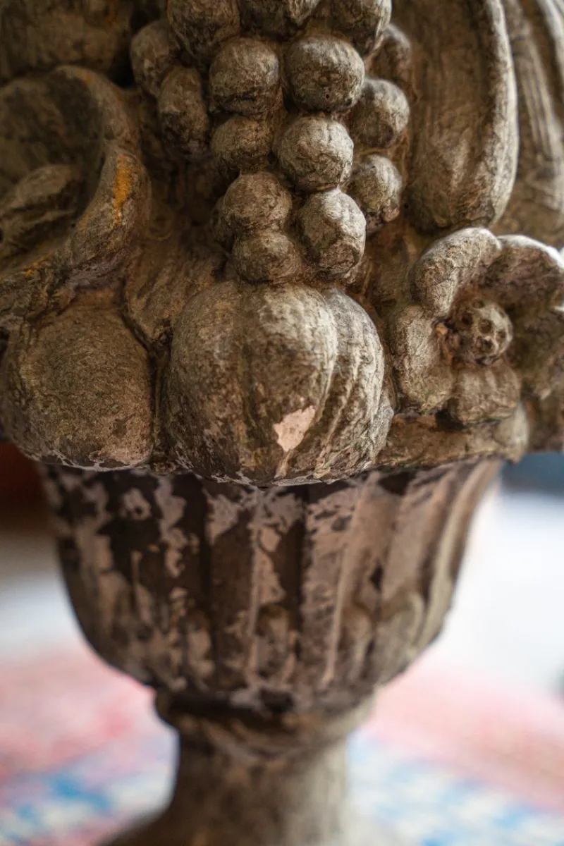 Pamono Concrete Garden Pots Decorated with Fruit, 1970s, Set of 2