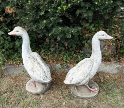 Sale Pamono Concrete Stone Geese Garden Sculptures, 1950s, Set of 2