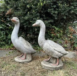 Sale Pamono Concrete Stone Geese Garden Sculptures, 1950s, Set of 2