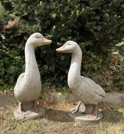Sale Pamono Concrete Stone Geese Garden Sculptures, 1950s, Set of 2