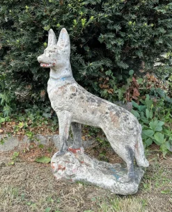 Pamono Concrete Stone Shepard Garden Dog Ornament Sculpture, 1950s> Garden Accessories