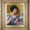 Pamono Conrad Kiesel, The Gift of Flowers, 1890s, Oil Painting> Art Nouveau