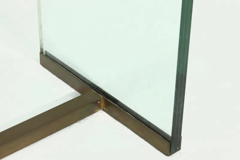 Pamono Console Table Model T30 in Glass and Brass by Peter Ghyczy, 1970s> Console Tables