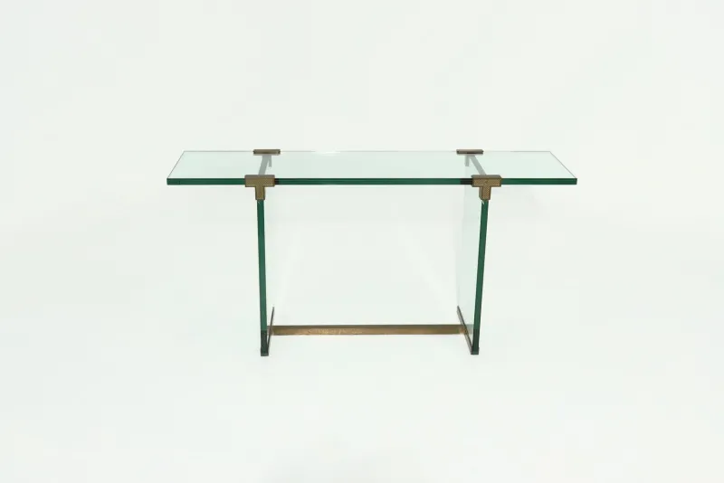 Pamono Console Table Model T30 in Glass and Brass by Peter Ghyczy, 1970s> Console Tables