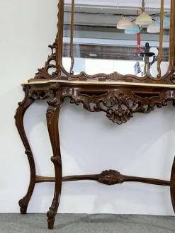 Sale Pamono Console Table with Carved Mirror, 1920s