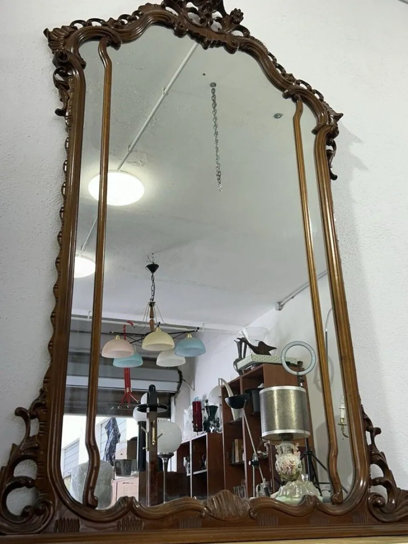 Sale Pamono Console Table with Carved Mirror, 1920s