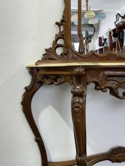 Sale Pamono Console Table with Carved Mirror, 1920s