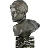Pamono Constant Roux, Art Deco Bust of Young Achilles, 1920, Bronze on Marble Base> Art Deco