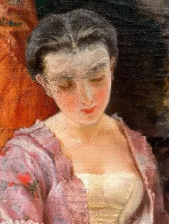 Pamono Constantino Sereno, Young Lady and Governess, Oil on Board, 1875><noscript><img width=