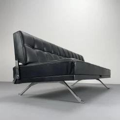 Pamono Constanze Daybed in Black Leather by Johannes Spalt for Wittmann, Vienna, 1960s> Daybeds & Chaises Lounges