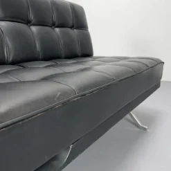Pamono Constanze Daybed in Black Leather by Johannes Spalt for Wittmann, Vienna, 1960s><noscript><img width=