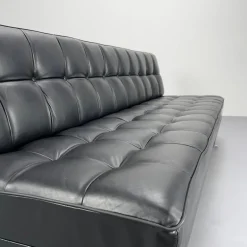 Pamono Constanze Daybed in Black Leather by Johannes Spalt for Wittmann, Vienna, 1960s><noscript><img width=