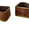 Pamono Copper and Brass Quarter Moon Planters by Company Celato Rito, 1970s, Set of 2> Planters And Jardiniere