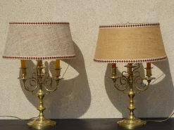 Pamono Copper Bedside Lamps, 1890s, Set of 2> Table Lamps