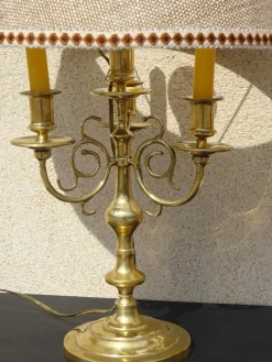 Pamono Copper Bedside Lamps, 1890s, Set of 2><noscript><img width=