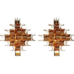 Pamono Copper Cassiope 9 Level Suspension Lamps by Sebastien Sauze, Set of 2> Ceiling Lights