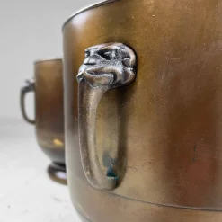 Outlet Pamono Copper Hibachi Set, Japan, 1890s, Set of 2