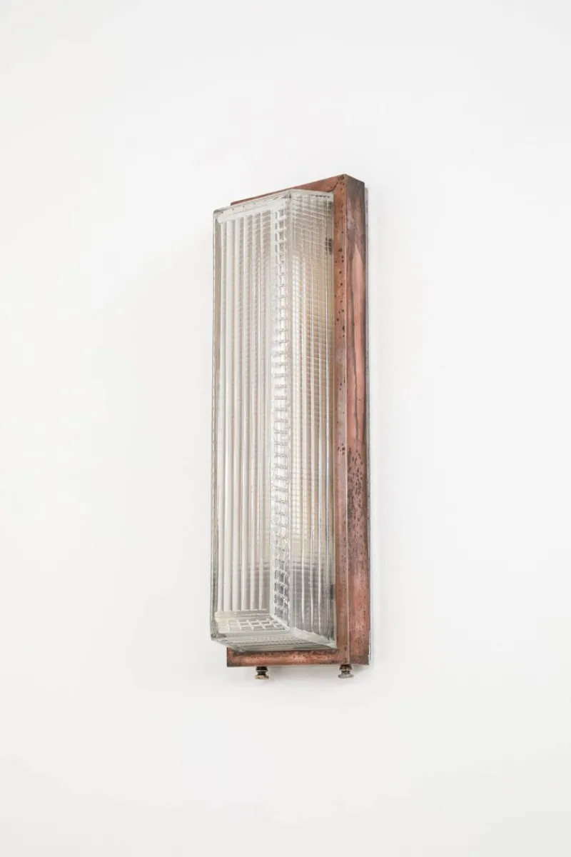 Pamono Copper Pagoda Bulkhead Wall Light from Holophane, 1920s> Wall Lights & Sconces