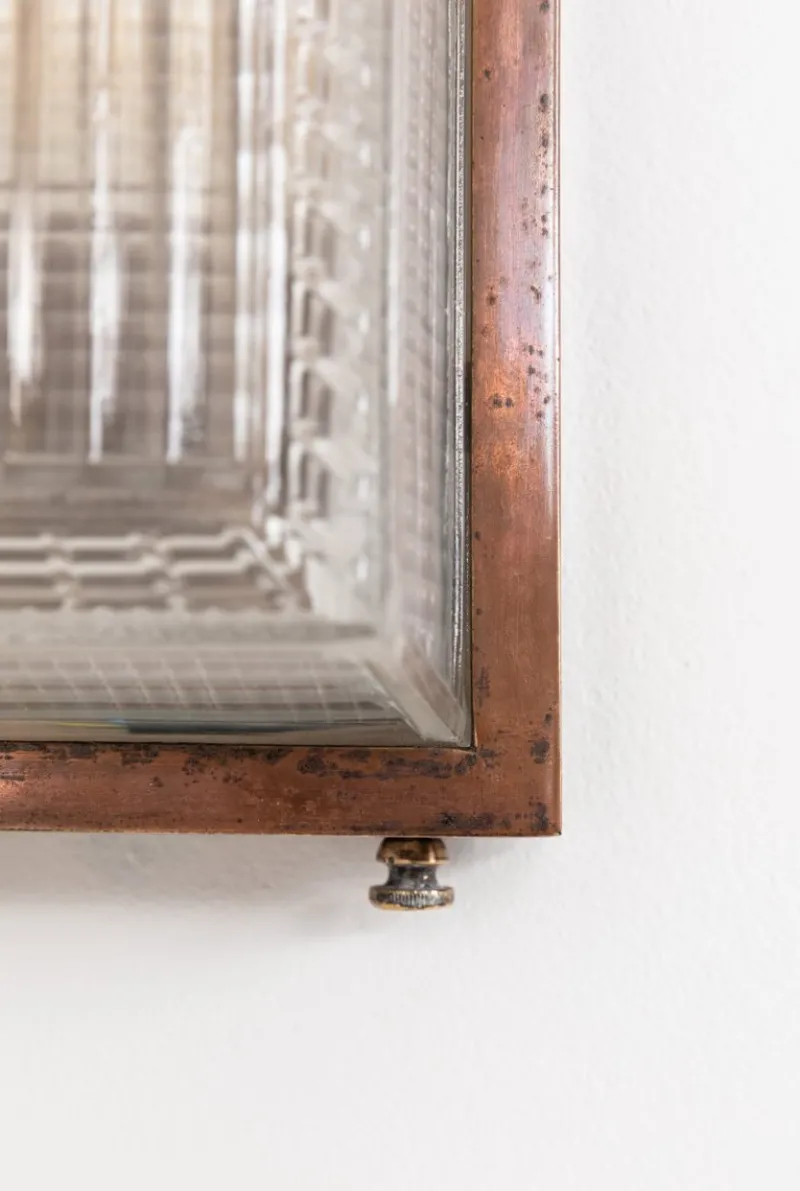 Pamono Copper Pagoda Bulkhead Wall Light from Holophane, 1920s> Wall Lights & Sconces