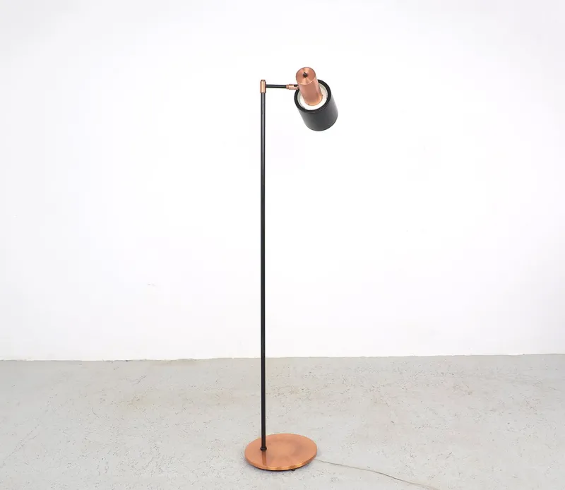 Pamono Copper Studio Floor Lamp by Jo Hammerborg for Fog & Mørup, 1960s> Floor Lamps