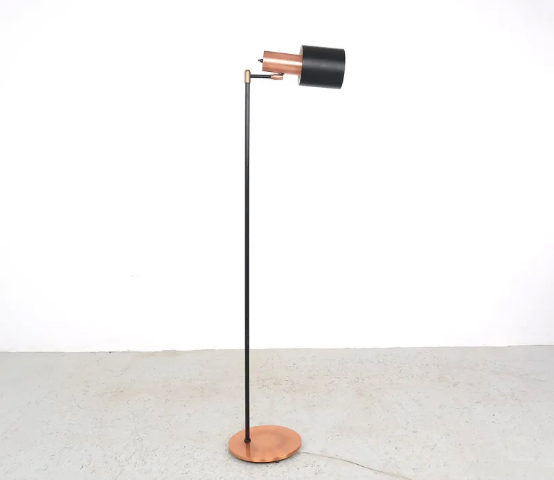 Pamono Copper Studio Floor Lamp by Jo Hammerborg for Fog & Mørup, 1960s> Floor Lamps