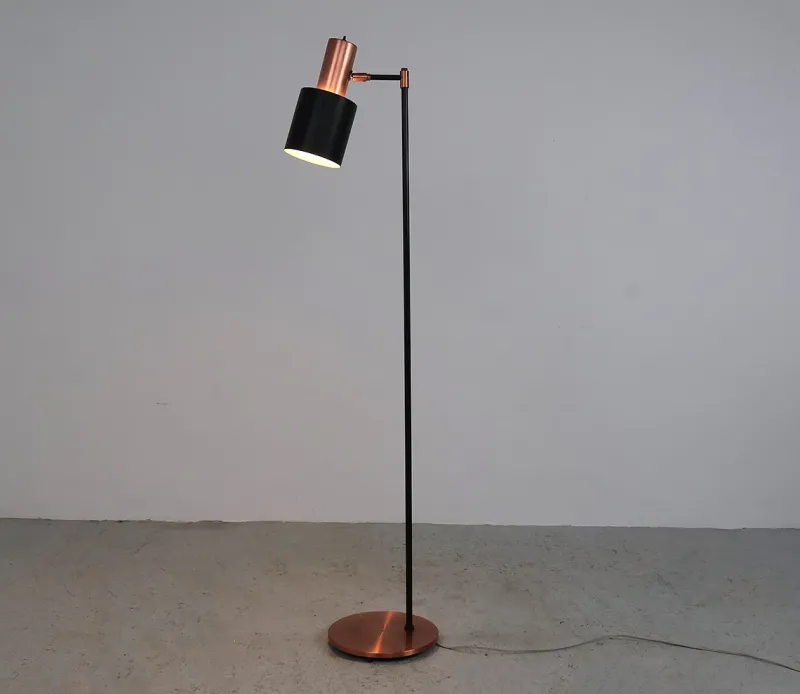 Pamono Copper Studio Floor Lamp by Jo Hammerborg for Fog & Mørup, 1960s> Floor Lamps