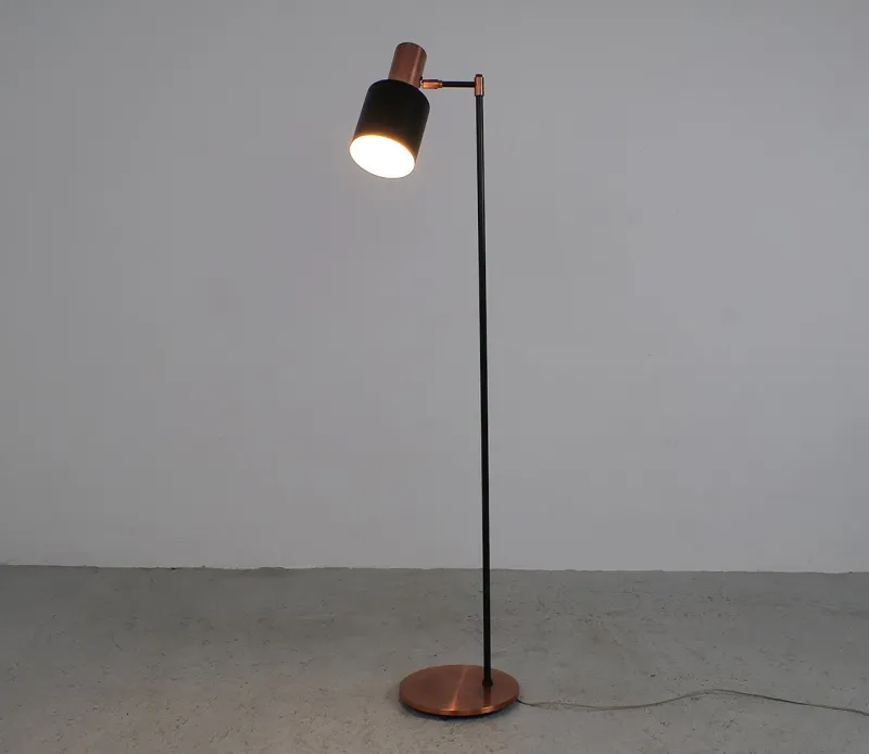 Pamono Copper Studio Floor Lamp by Jo Hammerborg for Fog & Mørup, 1960s> Floor Lamps