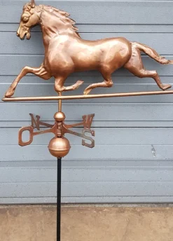 Pamono Copper Weather Vane with Horse Wind Ornament