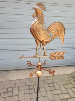 Pamono Copper Weather Vane with Rooster Wind Ornament> Garden Accessories
