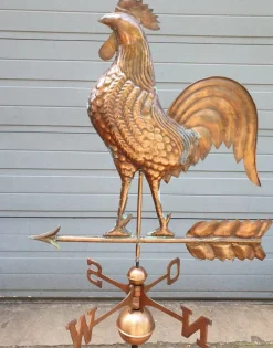 Pamono Copper Weather Vane with Rooster Wind Ornament><noscript><img width=