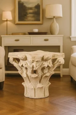 New Pamono Corinthian Style White Stone Capital