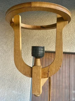 Pamono Corner Bench and Incorporated Floor Lamp attributed to Guillerme Et Chambron><noscript><img width=