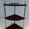 Discount Pamono Corner Shelf in Brass Faux-Bamboo and Mahogany in the style of Maison Baguès