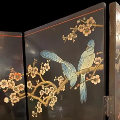 Pamono Coromandel Black Lacquered 4-Panel Screen><noscript><img width=