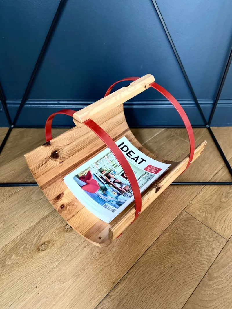 Pamono Coronado Magazine Rack in Wood and Metal, 1970s> Magazine Racks