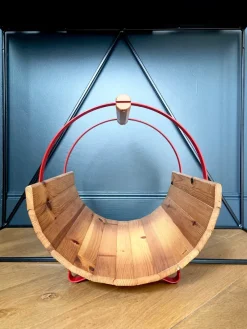 Pamono Coronado Magazine Rack in Wood and Metal, 1970s><noscript><img width=