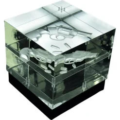 New Pamono Cosa Nostra Light Sculpture in Acrylic Glass and Leather by Barberini & Gunnell