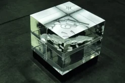 New Pamono Cosa Nostra Light Sculpture in Acrylic Glass and Leather by Barberini & Gunnell