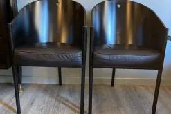 Pamono Costes Armchairs attributed to Philippe Starck for Driade Aleph, 1984, Set of 2><noscript><img width=