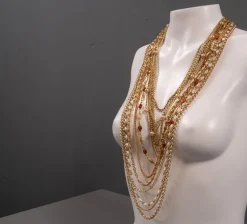 Pamono Costume Jewelry Necklace by GM, 1970s><noscript><img width=