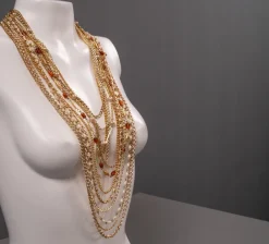 Pamono Costume Jewelry Necklace by GM, 1970s><noscript><img width=