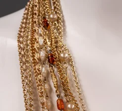 Pamono Costume Jewelry Necklace by GM, 1970s><noscript><img width=