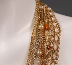 Pamono Costume Jewelry Necklace by GM, 1970s><noscript><img width=