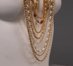 Pamono Costume Jewelry Necklace by GM, 1970s><noscript><img width=