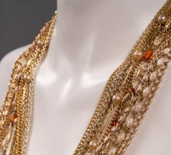 Pamono Costume Jewelry Necklace by GM, 1970s><noscript><img width=