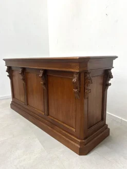 Pamono Counter in Elm Wood with Carved Details><noscript><img width=